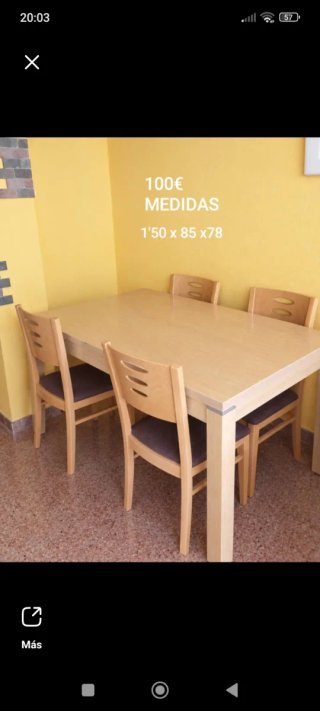 Mesa de Comedor con 4 Sillas