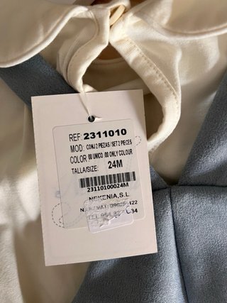 Conjunto Peto y Camisa Talla 24m Nuevo