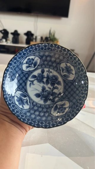 Prato Japonês Vintage Takahashi Azul e Branco