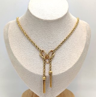 Cadena Salomónica de oro de 18k, 12.87 g, 45.5 cm.
