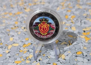 Moneda 2€ color R.C.D. Mallorca con expositor