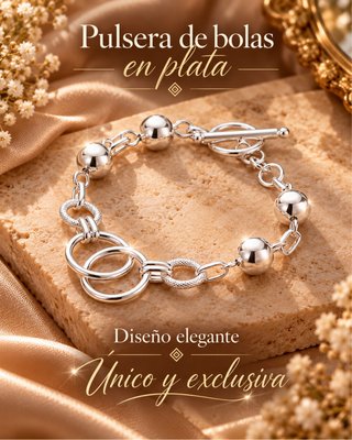 Pulsera bolas plata