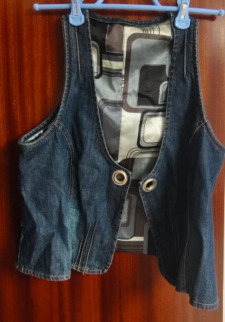 Chaleco Vaquero con Forro Estampado