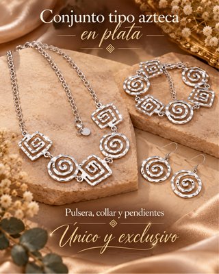 Conjunto Azteca de Plata pendientes de regalo