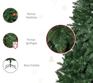 Árbol de Navidad Artificial 180 cm Ignífugo