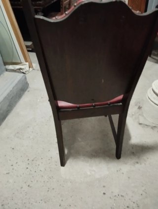Conjunto 4 Sillas Madera y Polipiel Rojo