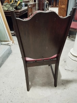 Conjunto 4 Sillas Madera y Polipiel Rojo