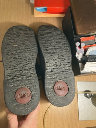 Zapatos Camper Negros Vintage. Suela fina