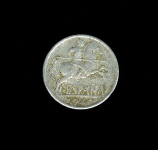 LOTE DE 3 Monedas 10 CTS 1945 - Jinete Ibérico