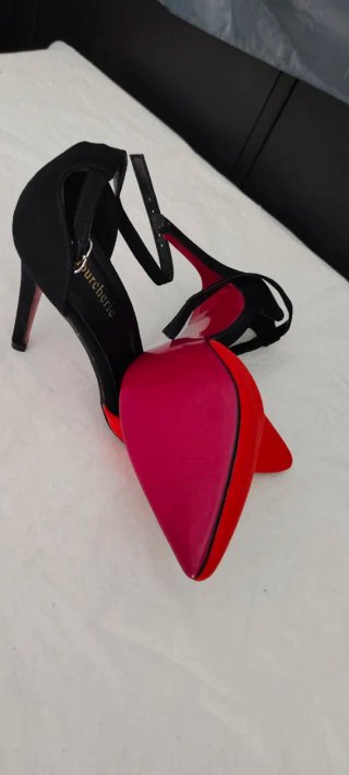 Zapatos de Tacón Purcherie Negros y Rojos