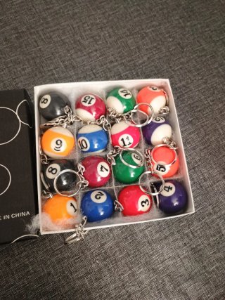 Portachiavi con sfere da biliardo (3 set)