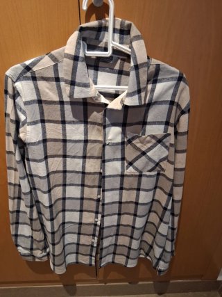 Camisa cuadros Primark beige y azul marino