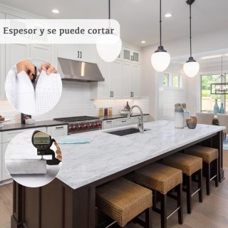 1 Rollo de Papel Adhesivo efecto Mármol Blanco.