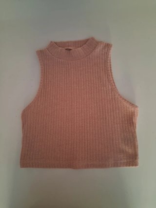 Top Canalé Cuello Perkins Rosa Talla S