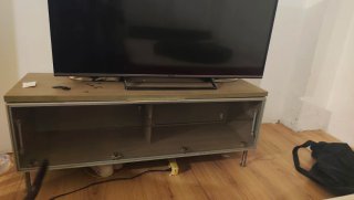 Mobile TV di design in legno, vetro e metallo