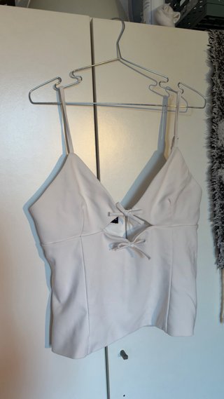 Top Zara con lacitos blanco Talla XXL