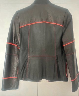Chaqueta Cuero Negra y Roja Talla 40