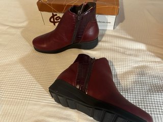 Botines Clayan Modelo 110 Color Vino Talla 37