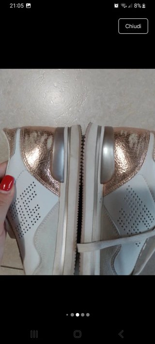 Sneakers Hogan donna pelle oro e bianche