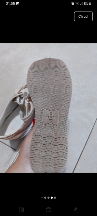 Sneakers Hogan donna pelle oro e bianche