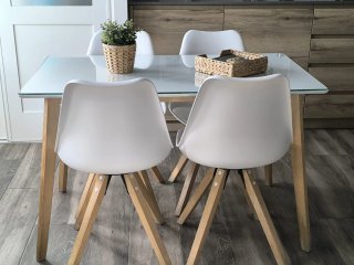 Set de 4 Sillas Nórdicas Blancas