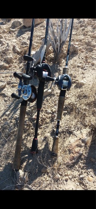 Cañas de pesca con carretes