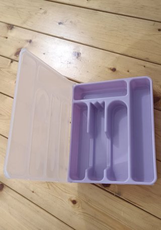 Portaposate Organizer Cucina Viola Trasparente