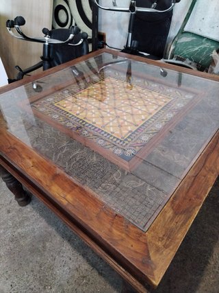 Mesa de Centro de Madera con Cristal
