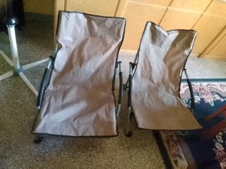 2 sedia mare campeggio richiudibile chiusa 20x80cm