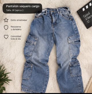 Pantalón Vaquero Cargo Azul Talla niño 10-11