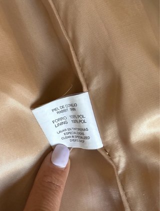 Abrigo de piel de conejo estampado