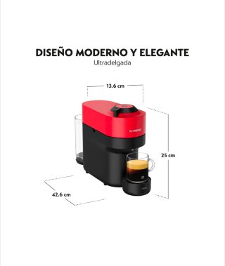 Cafetera Nespresso Vertuo Pop Krups Roja