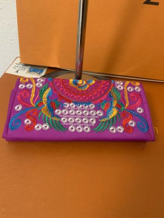 Cartera bordada Vietnam multicolor