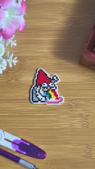Pixel multicolor Enano vomitando