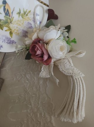 Nappina Shabby Chic con Fiori Decorativi