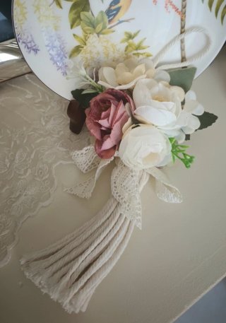 Nappina Shabby Chic con Fiori Decorativi