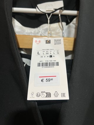Traje Zara Negro Talla L