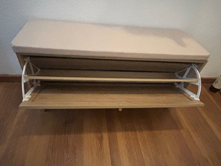 Banco zapatero con asiento y almacenaje