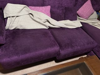 Sofá Cheslon 3m Beige/Morado