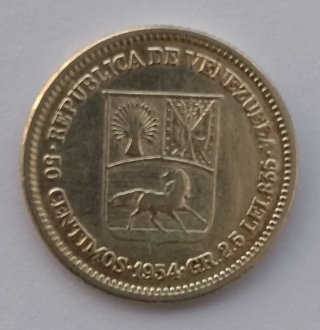 Lote 3 Monedas 50 Céntimos Venezuela 1954