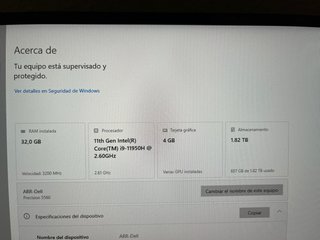 Portátil Dell Precision 5560 i9