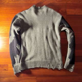 Jersey Zara Distressed Gris y Negro Talla M