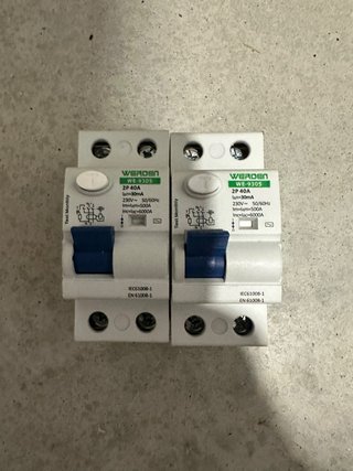 2 Interruptores Diferenciales WERDEN 2P 40A