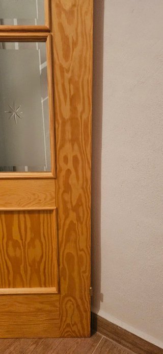 Puerta de roble con cristales de 2'30 x 72 cnt.