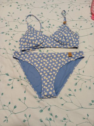 Bikini Estampado Flores Azul Talla XL