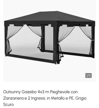 Gazebo Outsunny 4x3m con Zanzariera