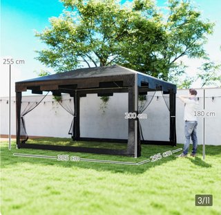 Gazebo Outsunny 4x3m con Zanzariera