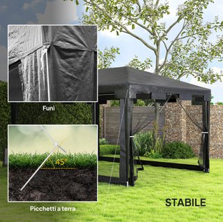 Gazebo Outsunny 4x3m con Zanzariera