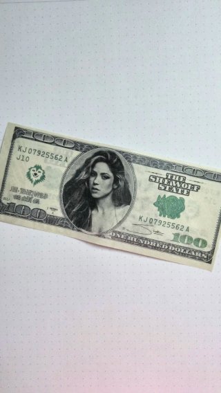 Billete conmemorativo de Shakira
