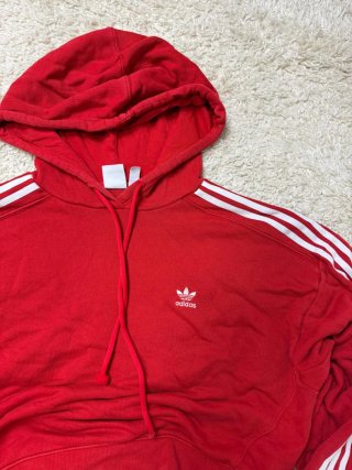 Talla L Sudadera Adidas Roja Oversize